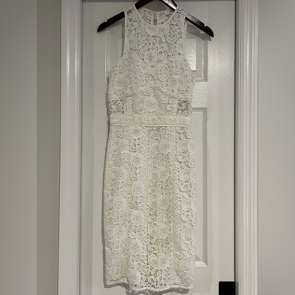 White Likely lace midi dress